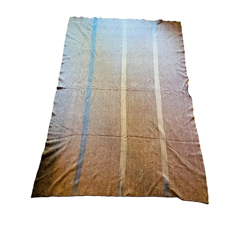 Vintage 1942 WWII Australia‎ Military V5 Wool Stripe Blanket 50
